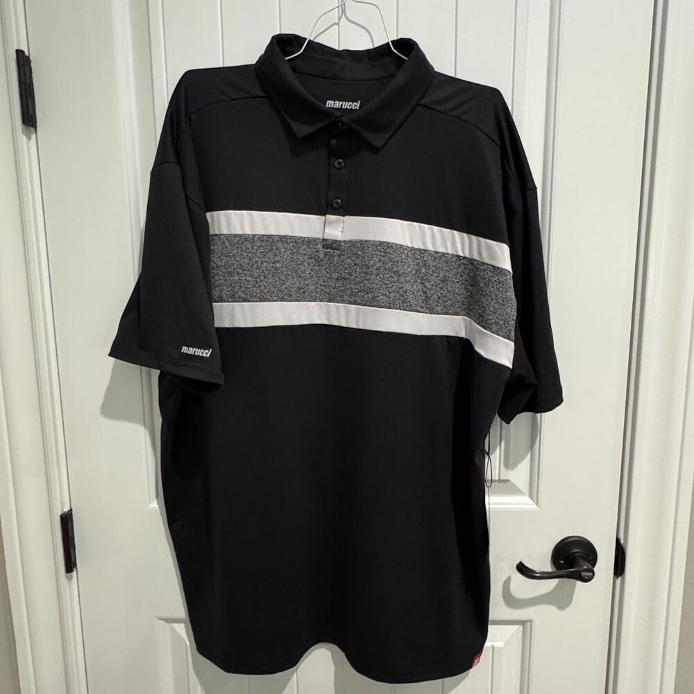 Marucci Polo Shirt XXL Black Grey NWT
